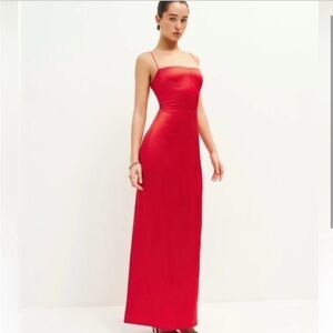 Brand New! Reformation Frankie Silk Dress (Size 0 in Tango)